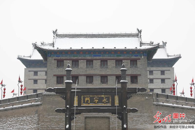 古城初雪美景一夜梦回大唐