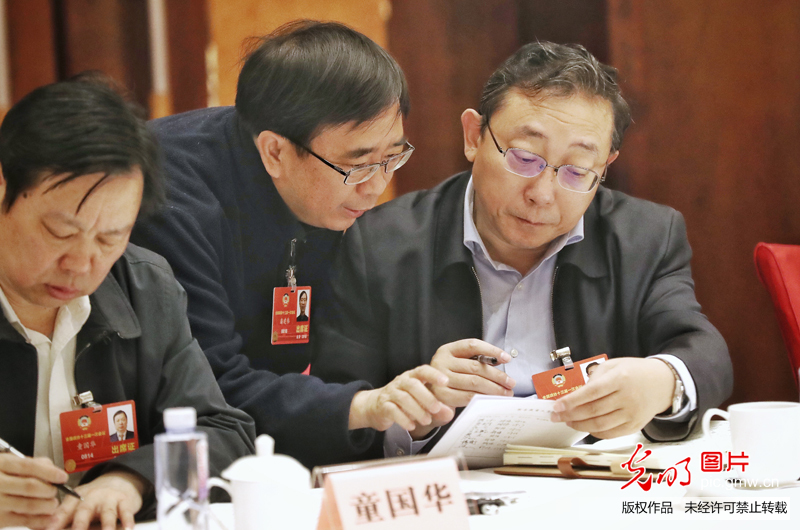 政协委员小组审议政协章程修正案草案
