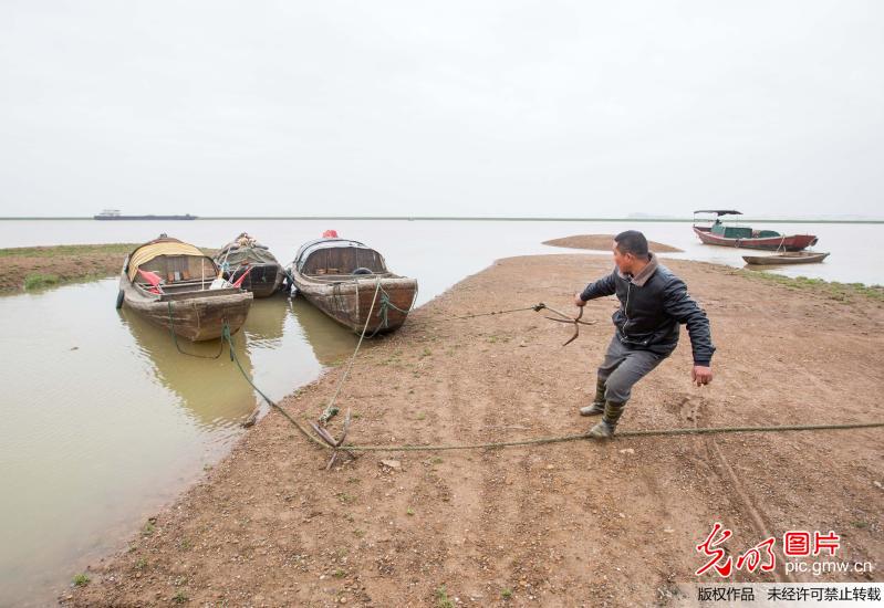 江西鄱阳湖进入三个月的春季禁渔期