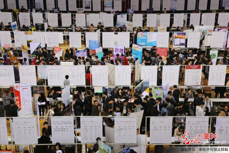 郑州高校举办毕业生招聘会现场人头攒动