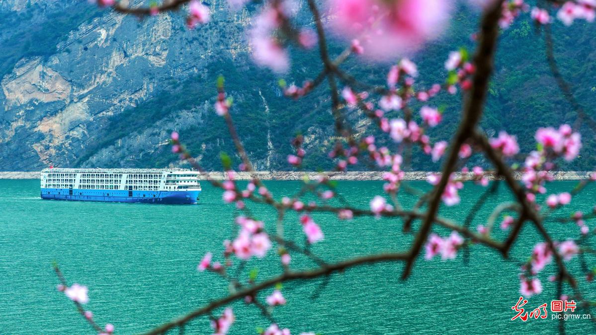 湖北秭归：花红水碧三峡美