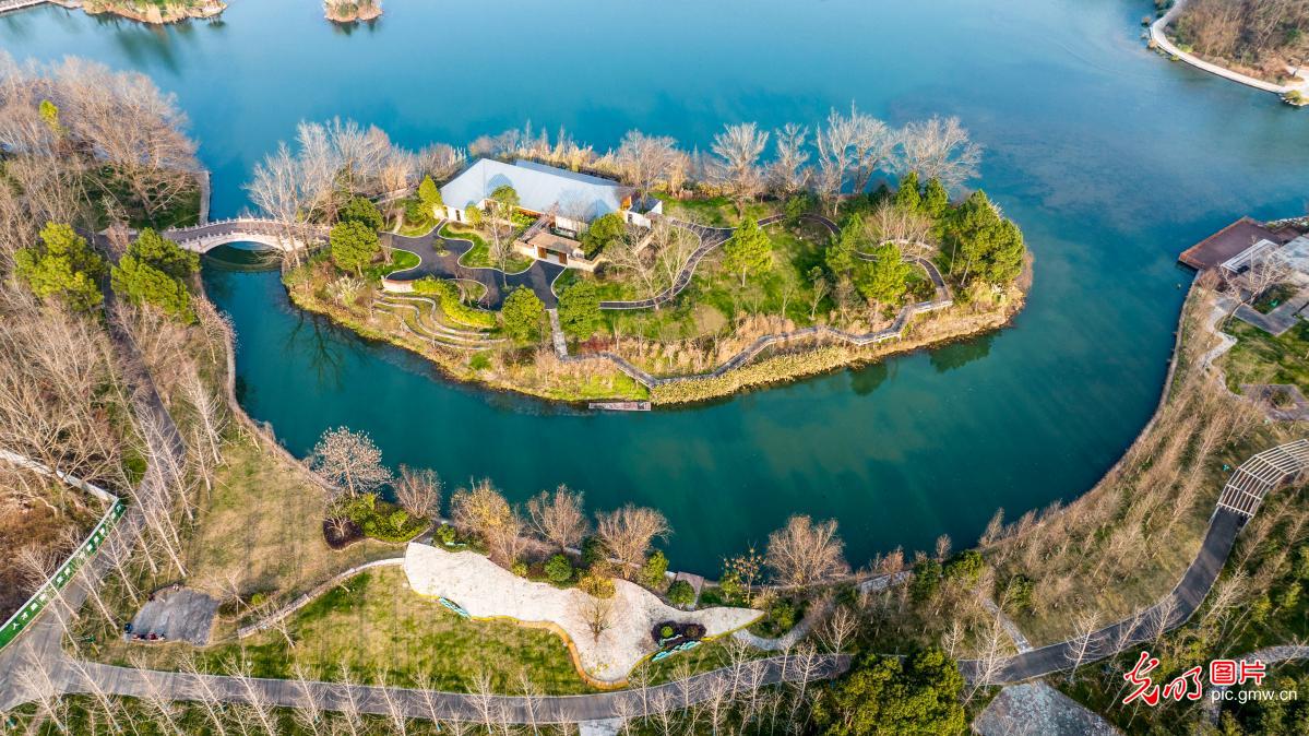 昔日荒滩变身湿地公园 昔日荒滩变身湿地公园