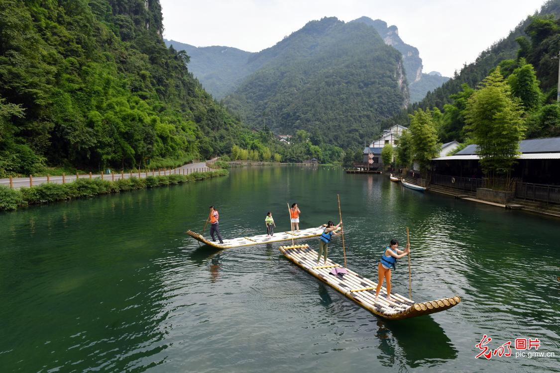 泛舟绿水间　夏日享清凉