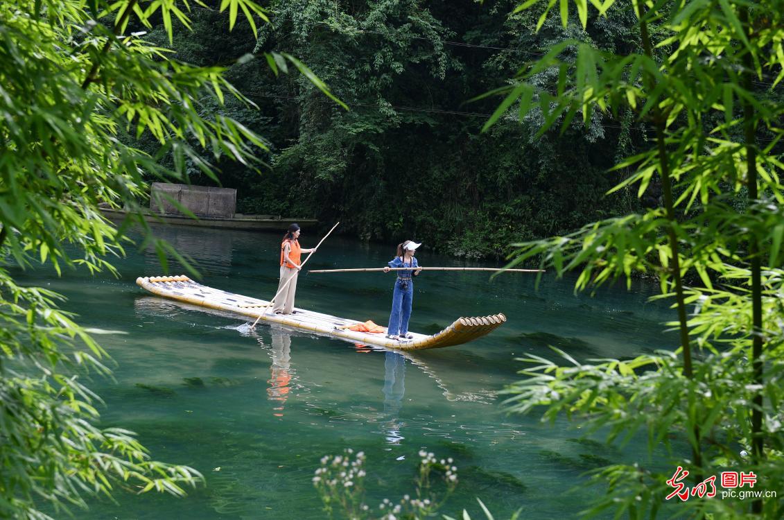 泛舟绿水间　夏日享清凉