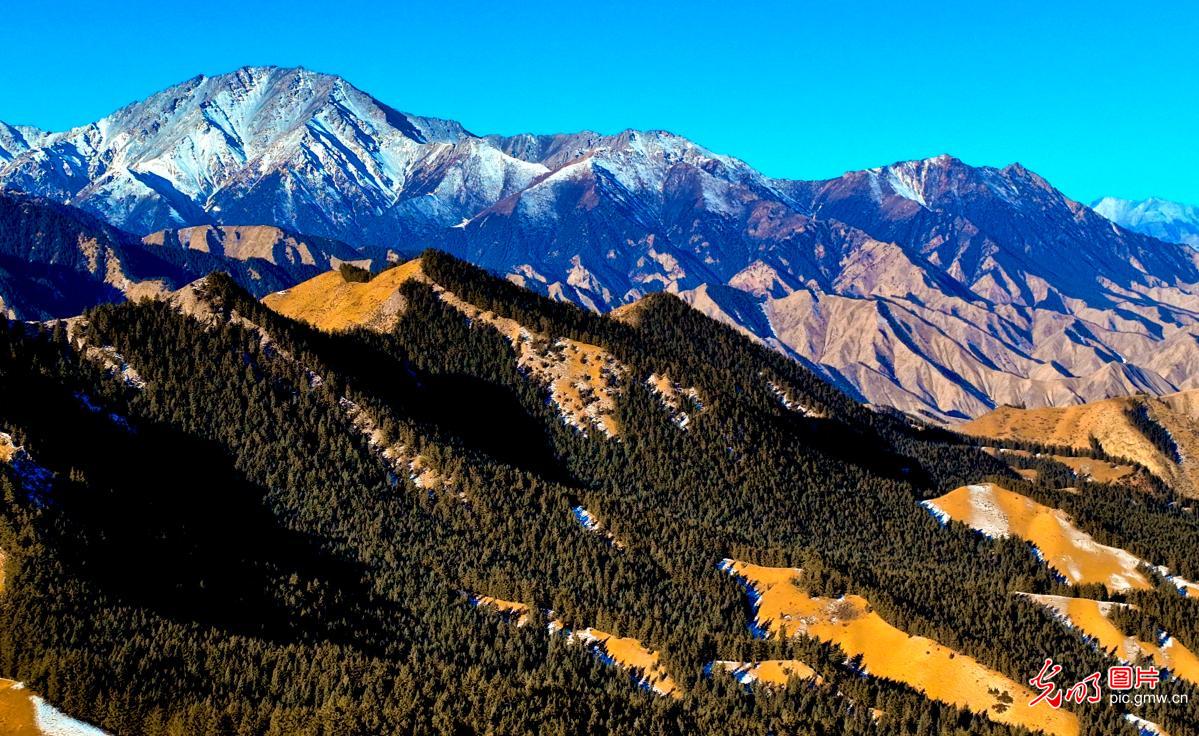 甘肃张掖：雪后祁连景色壮美