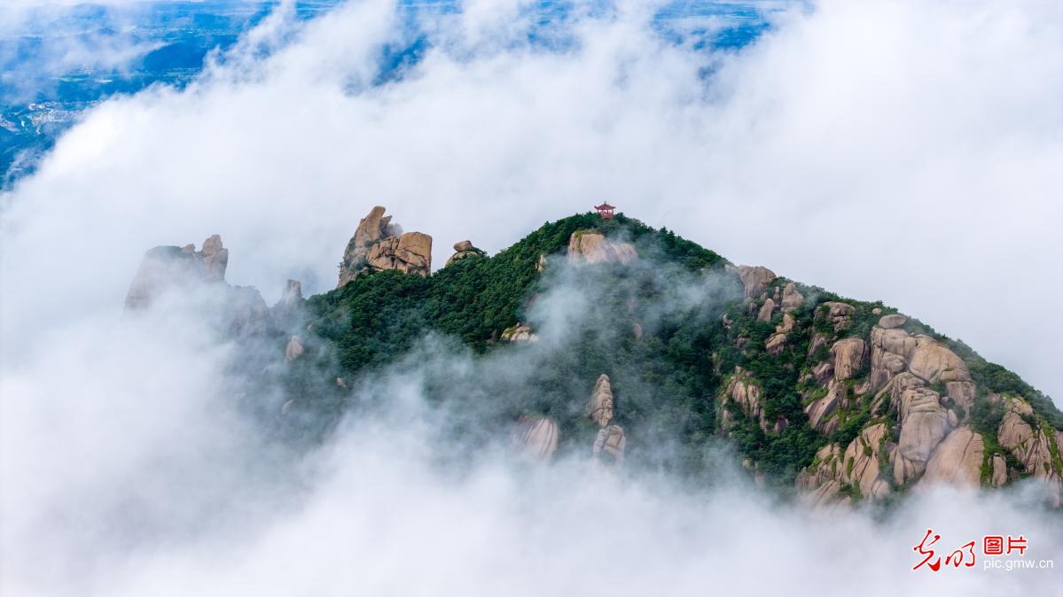 云海翻腾拥翠峰