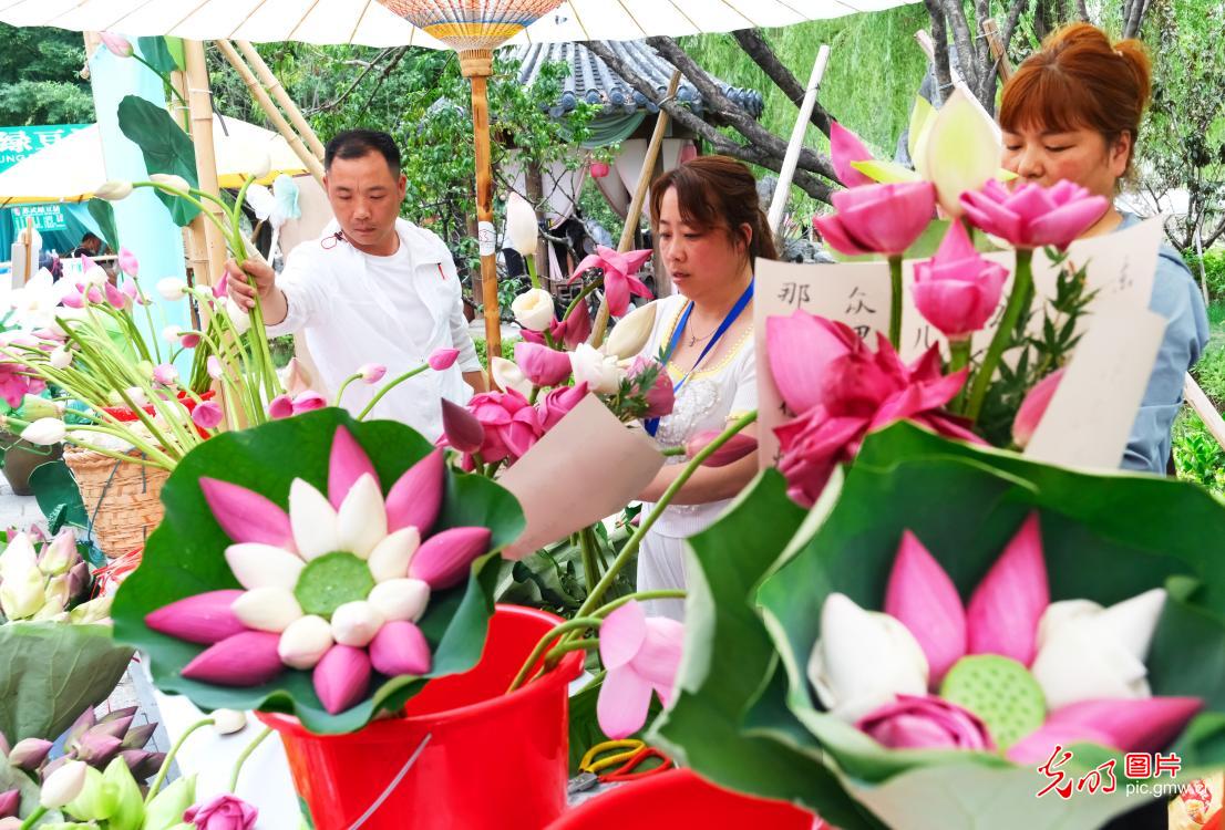 “荷花市集”人气旺 “荷花市集”人气旺